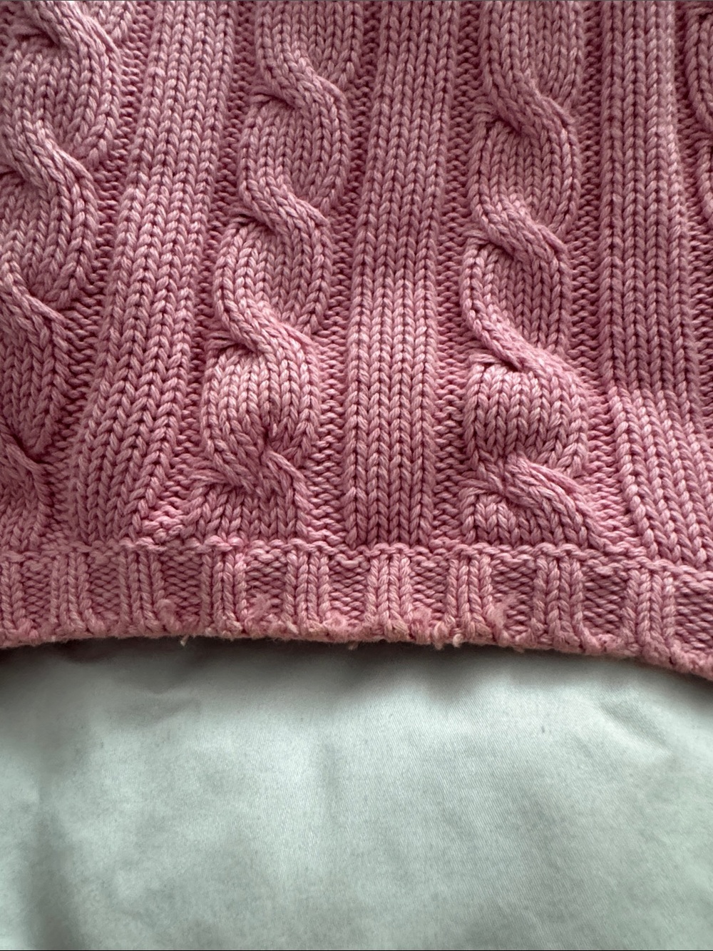 L.L. Bean Soft Pink Cable-Knit Button Cardigan - Picture 7 of 7
